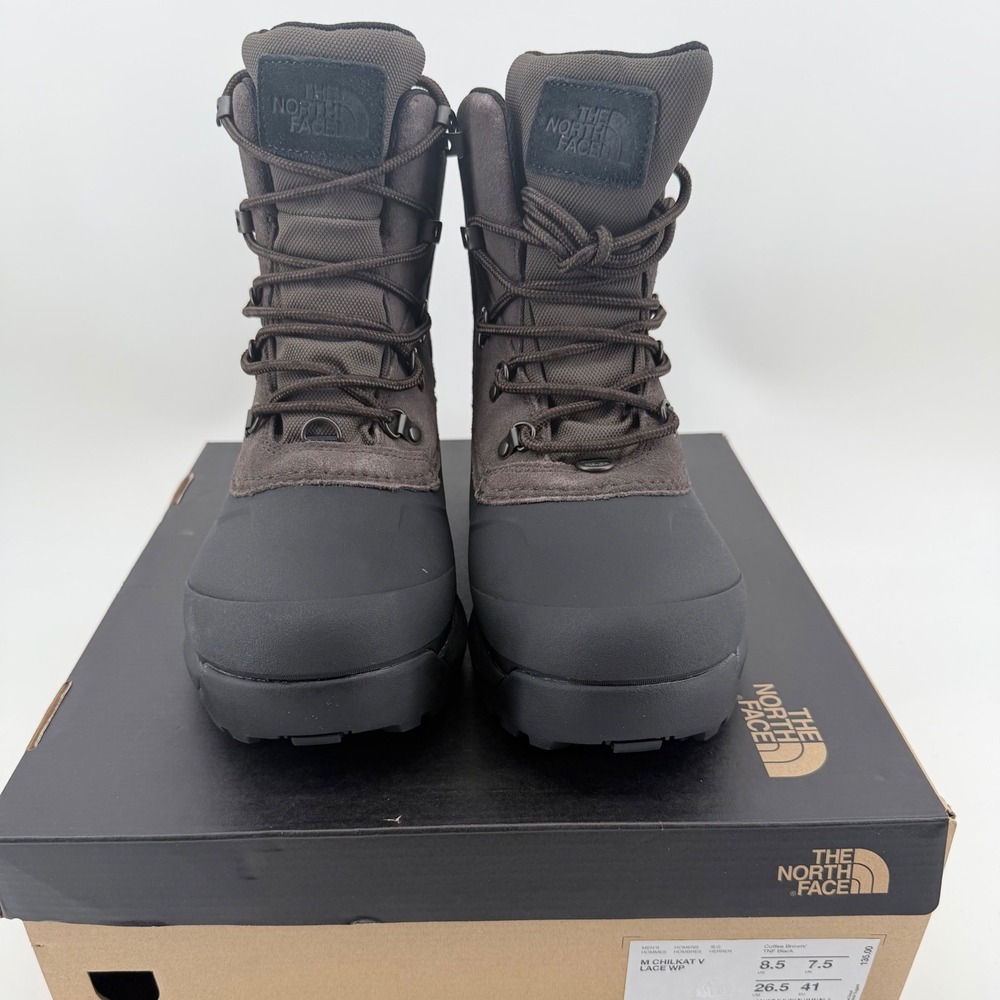 The North Face Mens Chilkat V Lace WP Boots 8.5 Coffee Brown Black Winter New